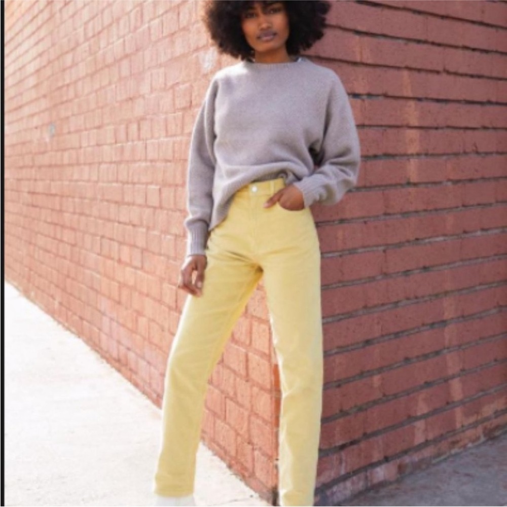 Everlane Corduroy Straight Women's Yellow Pants sz 23